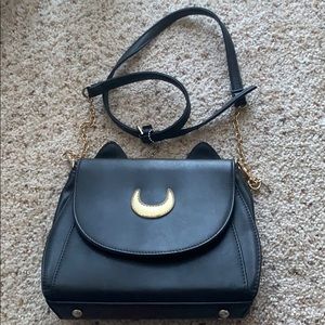 Black Sailor Moon Cat shoulder purse